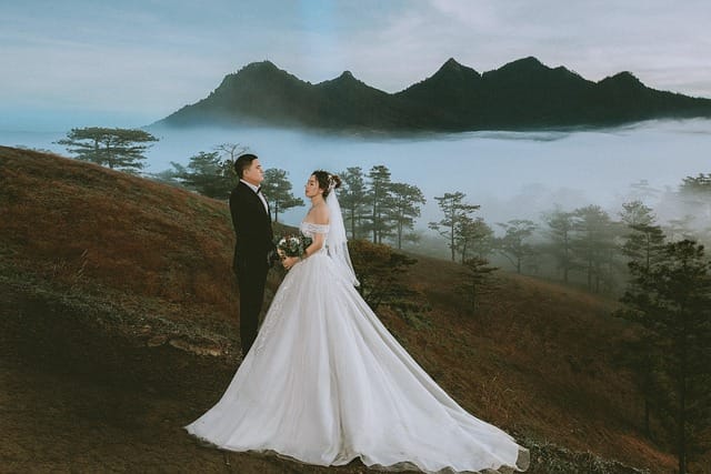 Couple during north georgia waterfall elopement packages minister photography