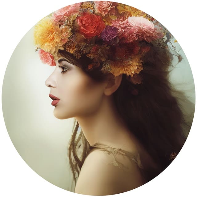 Abstract painting of a young girl with vibrant colors, expressing creativity and emotion.